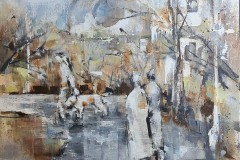 Karlínské náměstí - park po dešti (Praha) 50 x 50